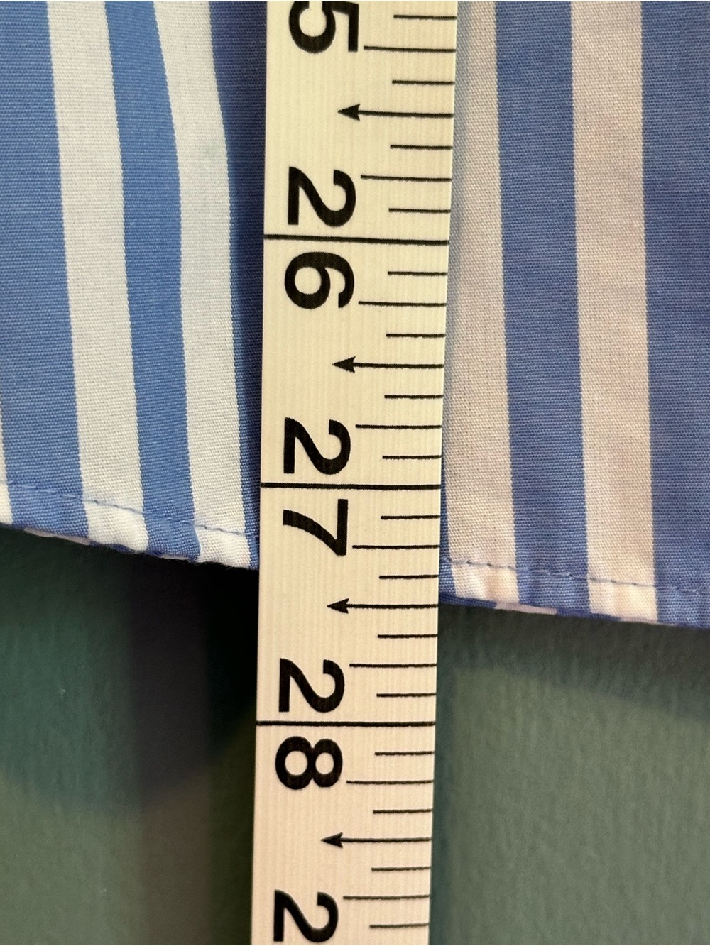 Lands’ End No Iron Supima Cotton Blue & White Striped Button-Up Shirt Size 16 - Picture 6 of 11